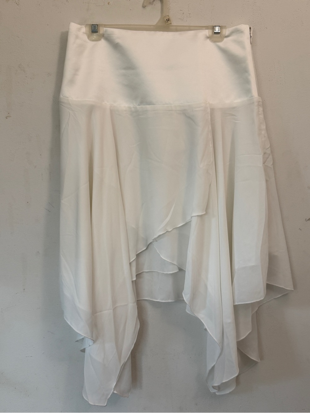 NWT Peppermayo White Asymmetrical Layered Handkerchief Midi Skirt XS